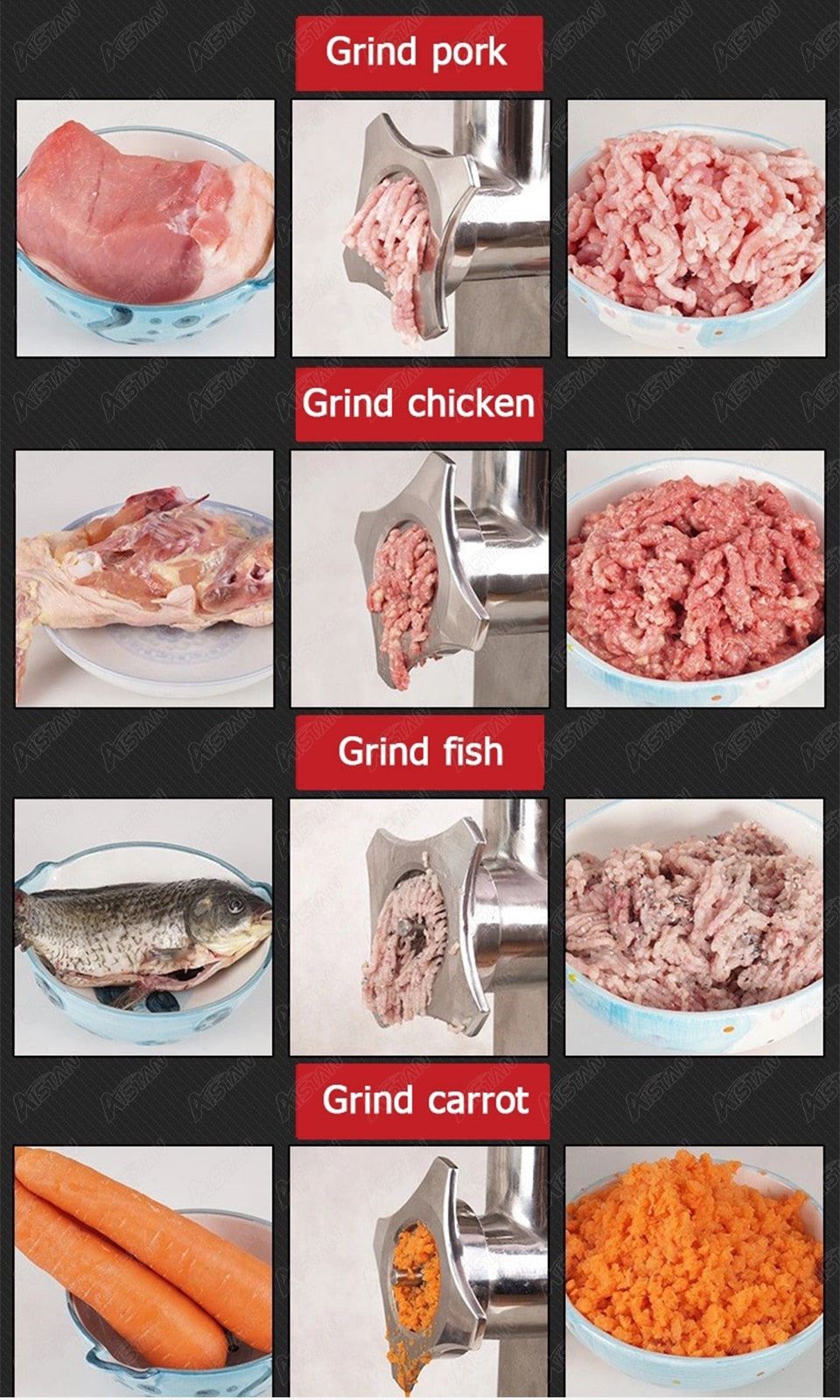 TC8-2 Electric Meat Mincer Machine Multifunction Meat Grinder with Knife parts Sausage Maker