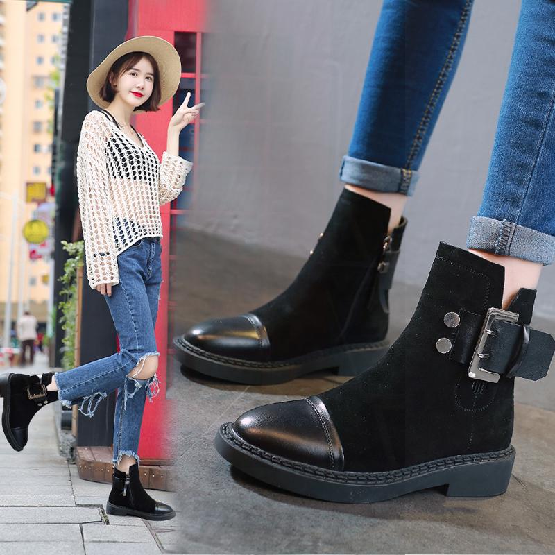 Women Chunky Heel Suede Adjustable Buckle Spring/Fall Daily Boots