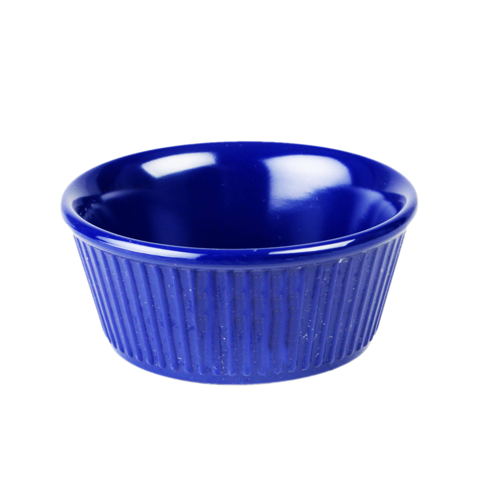 3 1/2 oz, 3 3/8x22 Cobalt Blue Melamine Fluted Ramekin, ,Melamine,Pack of 6, 6 Packs