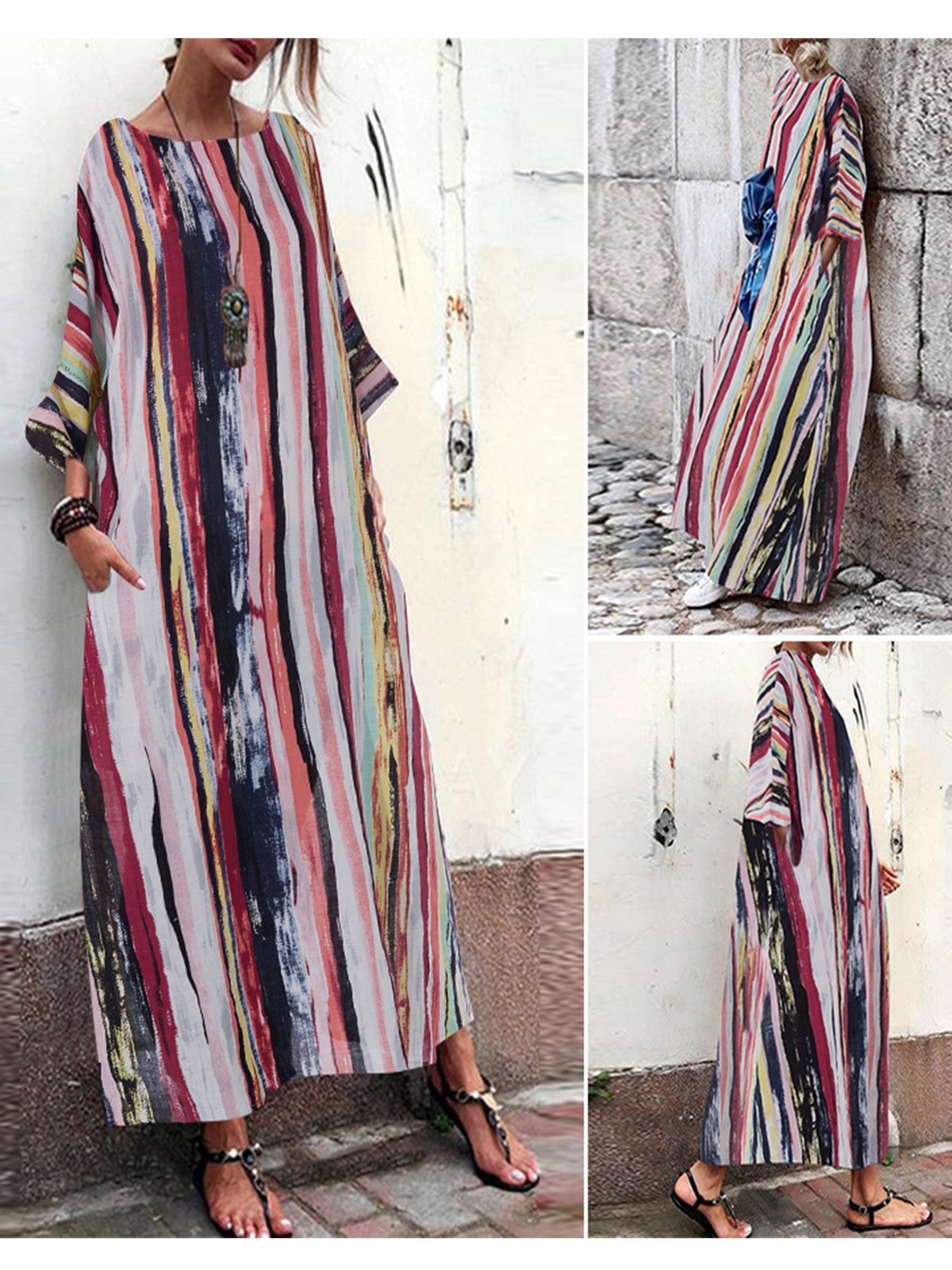 As Picture Long Sleeve Casual Dresses