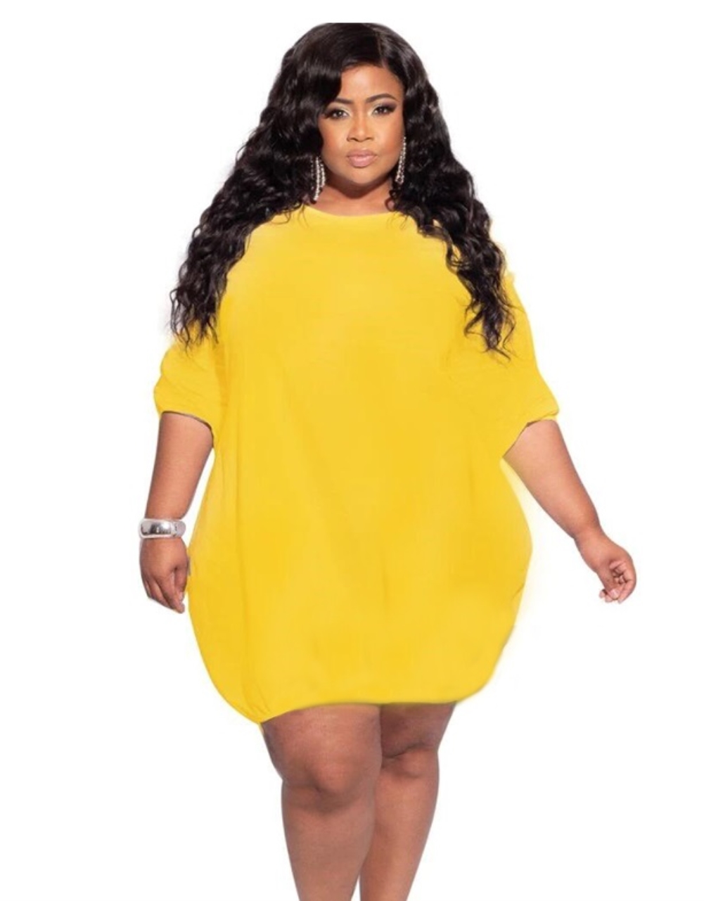 Plus Size Summer Plain Short Dress
