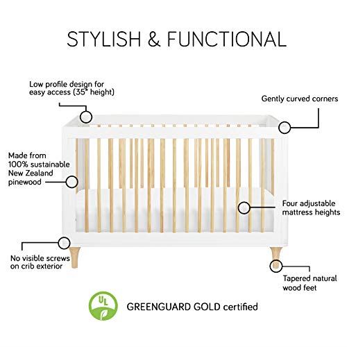 Lolly 3-in-1 Convertible Crib with Toddler Bed Green guard Gold Certified