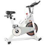 ADVENOR Magnetic Resistance Exercise Bike, Indoor Stationary Bikes for Home Workout- White & yellow