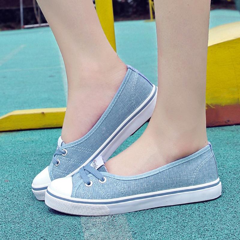 Daily Canvas Flats Candy Color Lace-up Flat Shoes