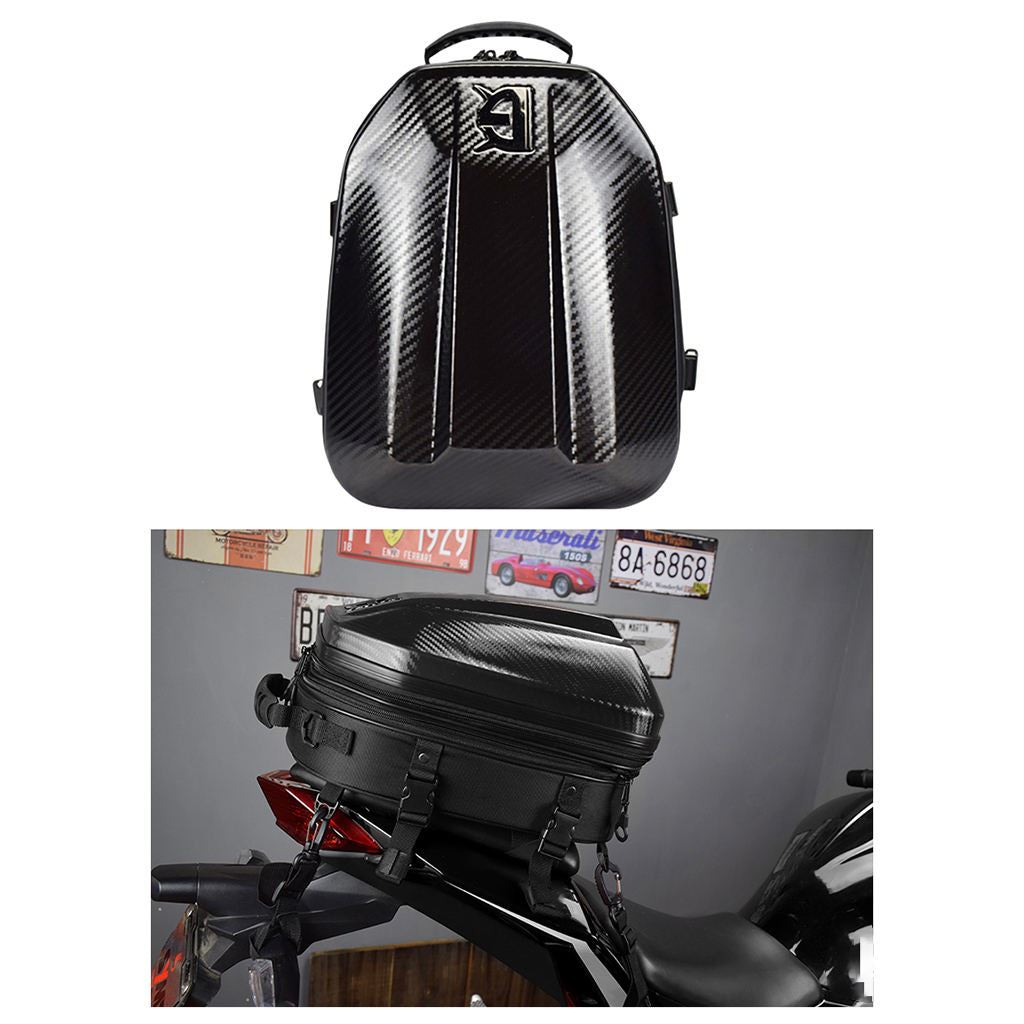 Hard Shell Removable Motorcycle Rear Seat Tail Bag Motorbike Shoulder Backpack
