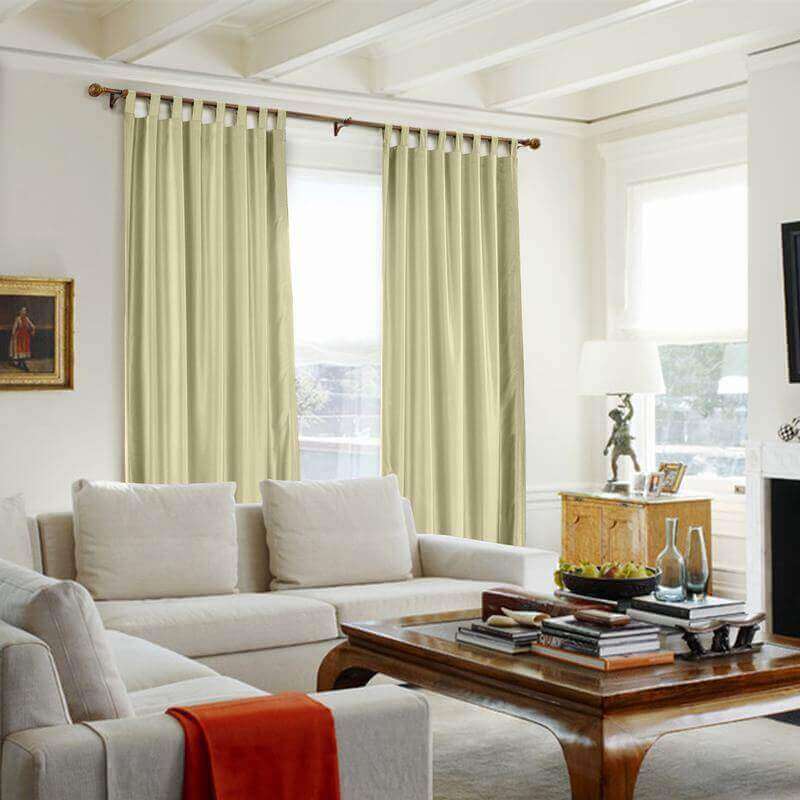 【Custom】Lao Hang Zhou Heavyweight Polyester Cotton Silk Blend Solid Curtain Drape Panel with White Blackout Lined