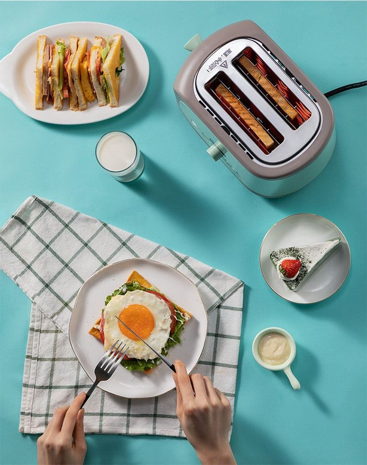 Stainless Steel Bread Maker Timer Electric Toaster Sandwich Toast Oven Grill 2 Slices Slot