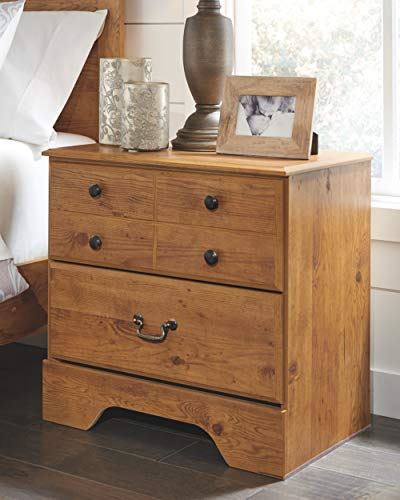 Bittersweet Traditional Replicated Pine Nightstand with 2 Drawer