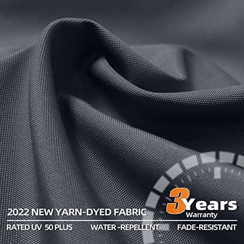 10�� Double Top Deluxe Solar Powered LED Square Patio Umbrella �C Grey