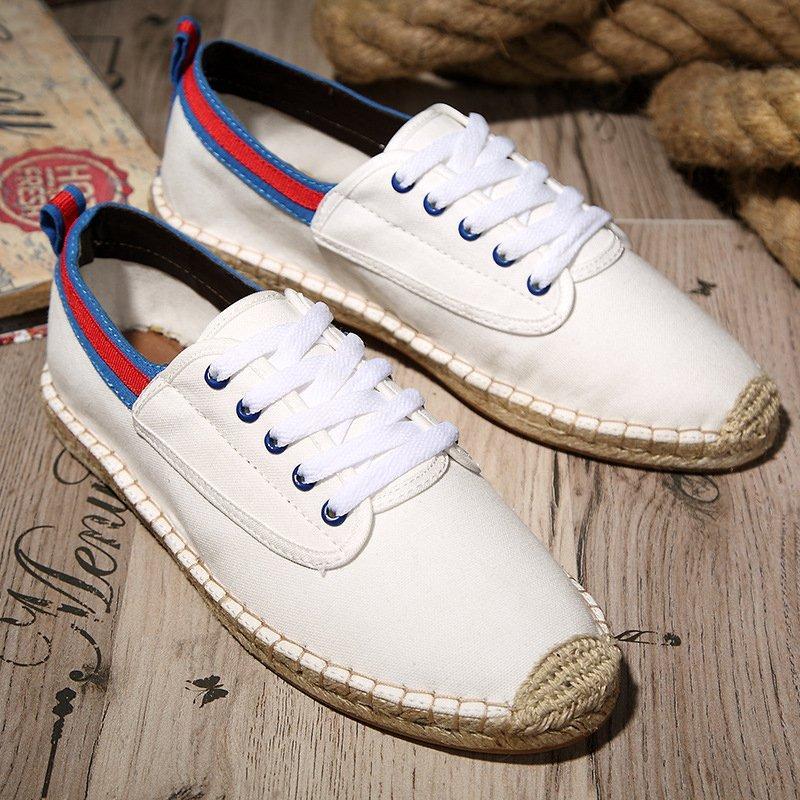 Canvas Lace-up Flat Shoes