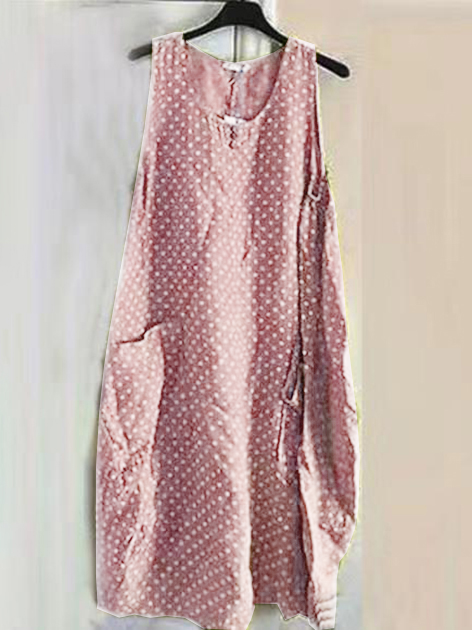 Polka Dots Sleeveless Casual Dresses