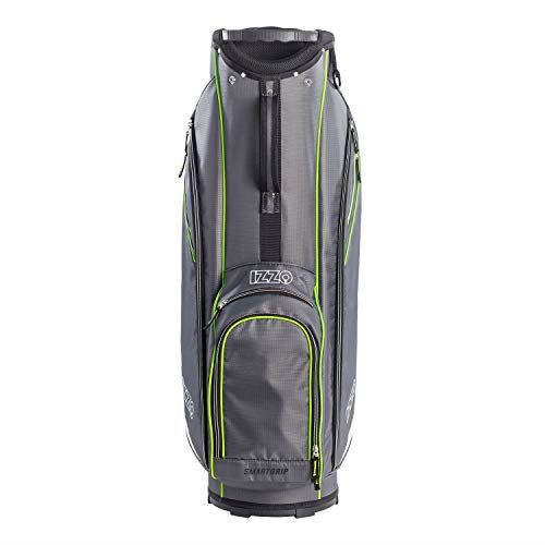 Izzo Golf Izzo Ultra-Lite Cart Golf Bag With Single Strap & Exclusive Features, Gray/Lime