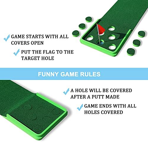Golf Putting Mats Backyard Pong Game Set 11.5�� Putting Green with 2 Putters, 4 Balls