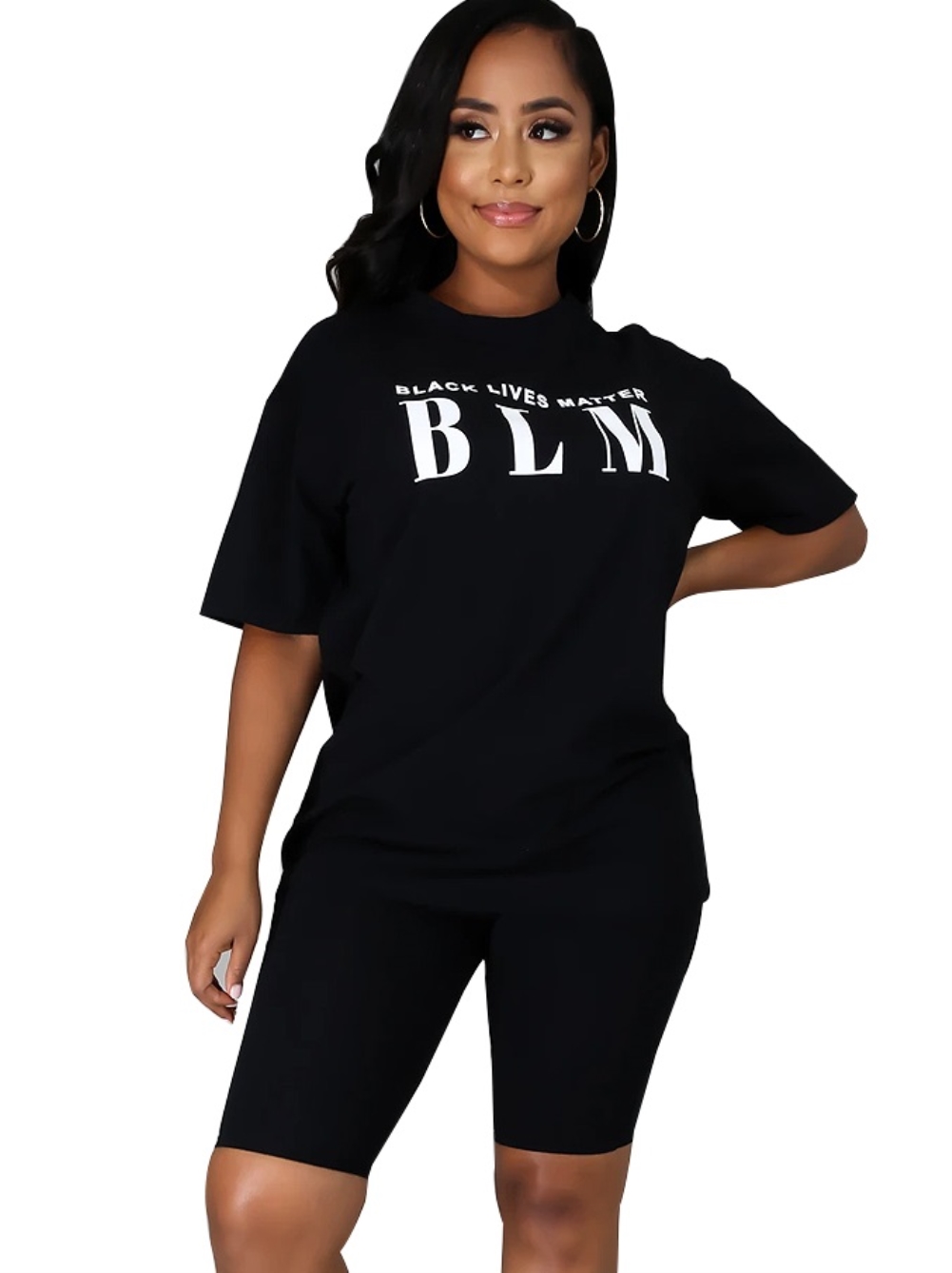 Summer Casual Print Shirt and Plain Shorts Set