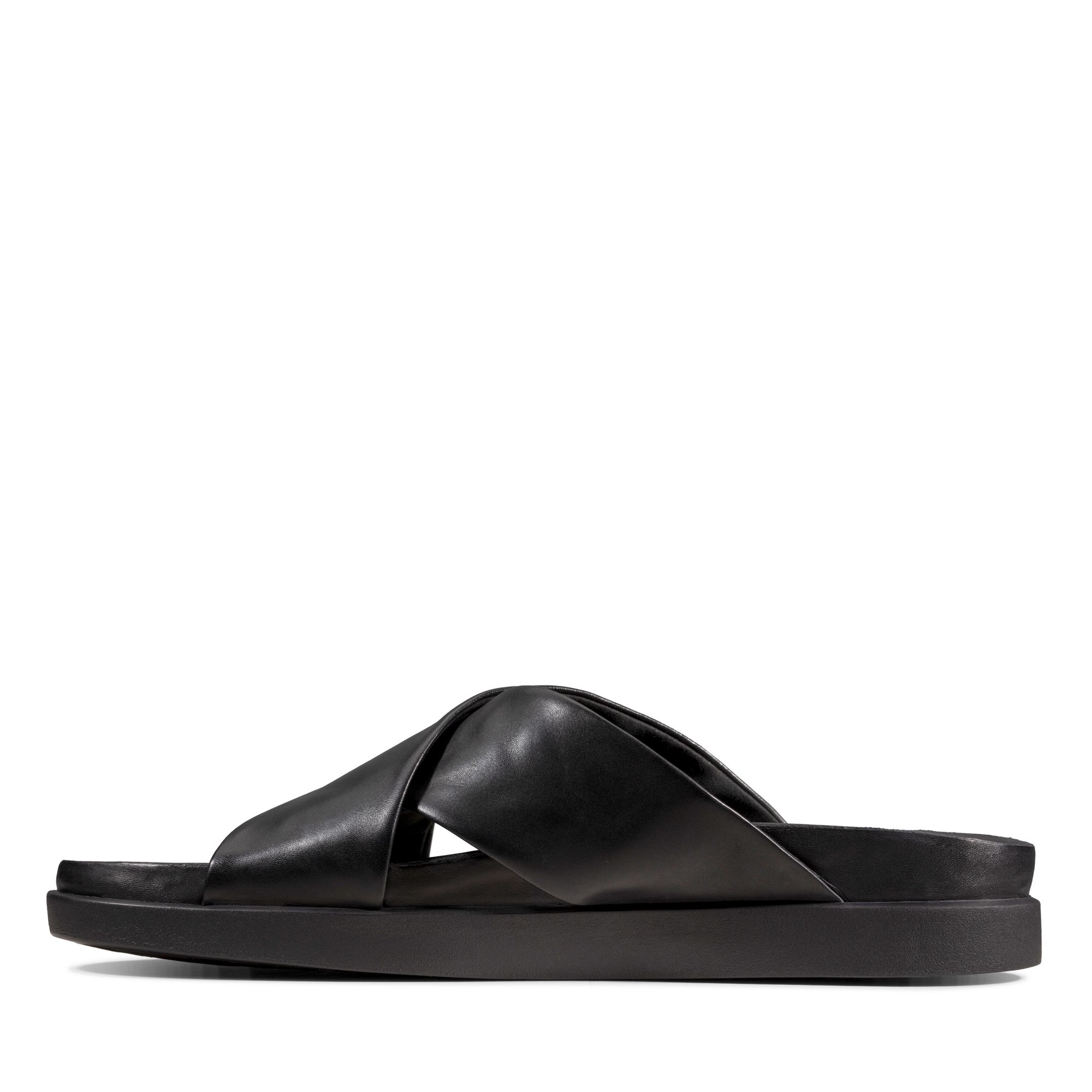 Men Sandals Sunder Cross Black Leather