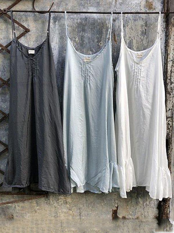 Casual Plus Size Solid Sleeveless Dress