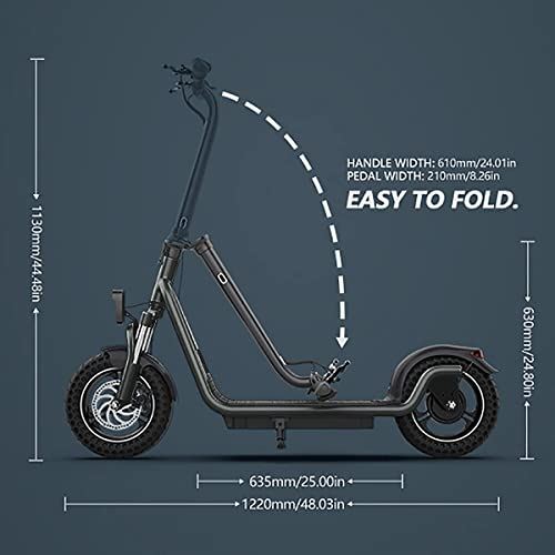 12Inches Off Road Powerful Fast Folding Kick Scooter, 49.7 Miles Long