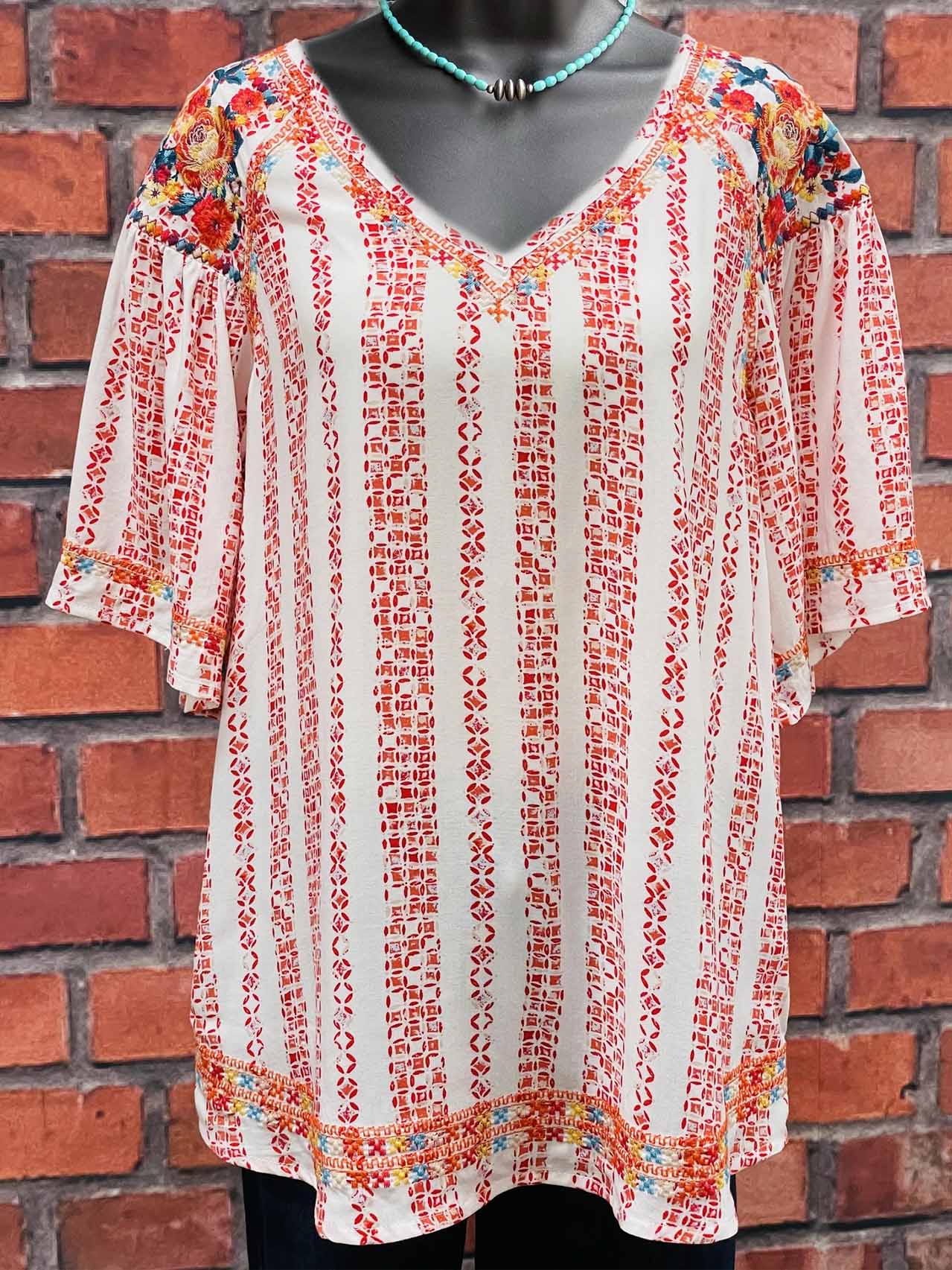 Vintage Printed Floral Cotton-Blend Shirts & Tops