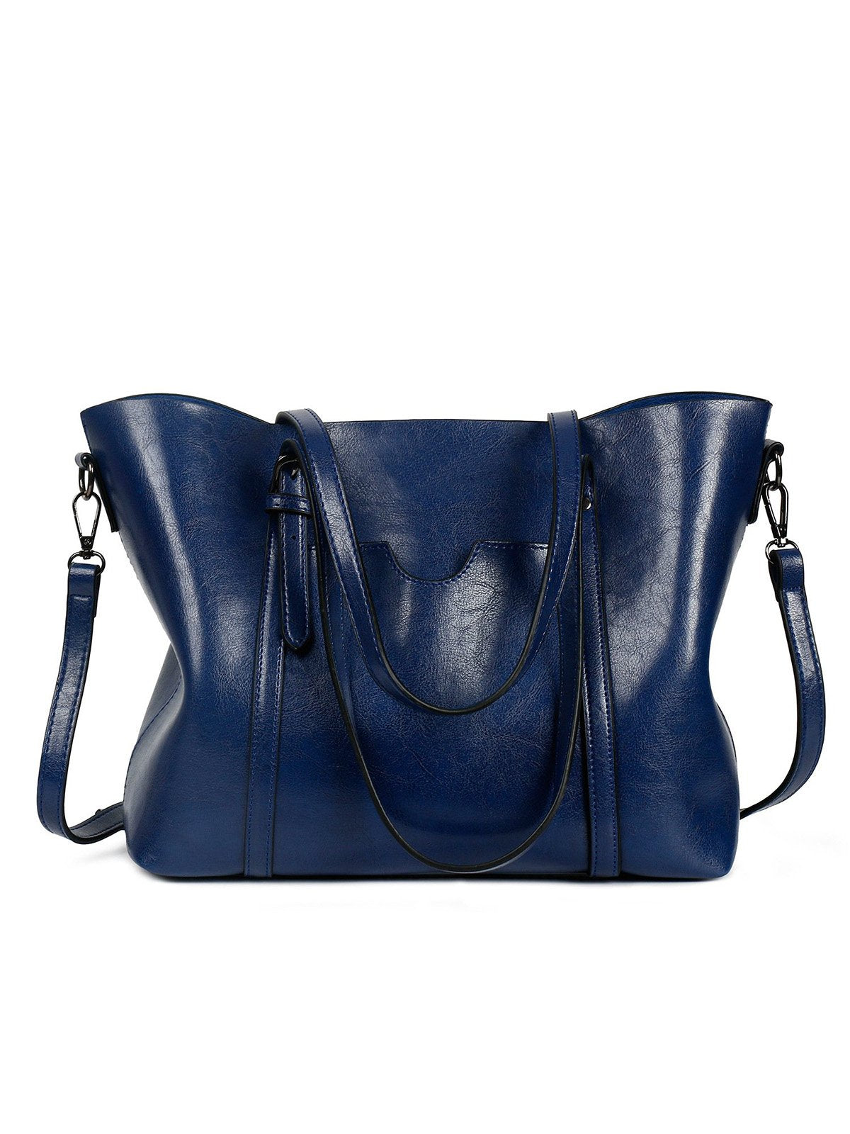 Women Oil Leather Tote Casual Front Pockets Crossbody Bags Handbags