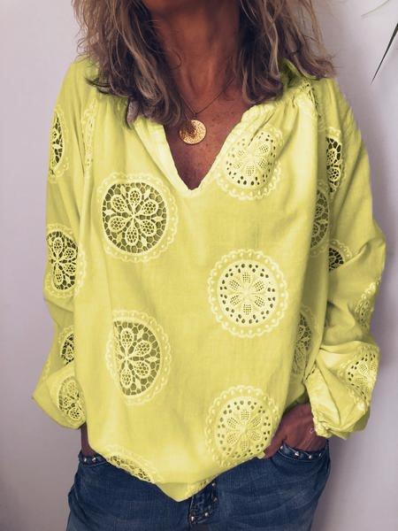 White Chiffon Long Sleeve Shirts & Tops