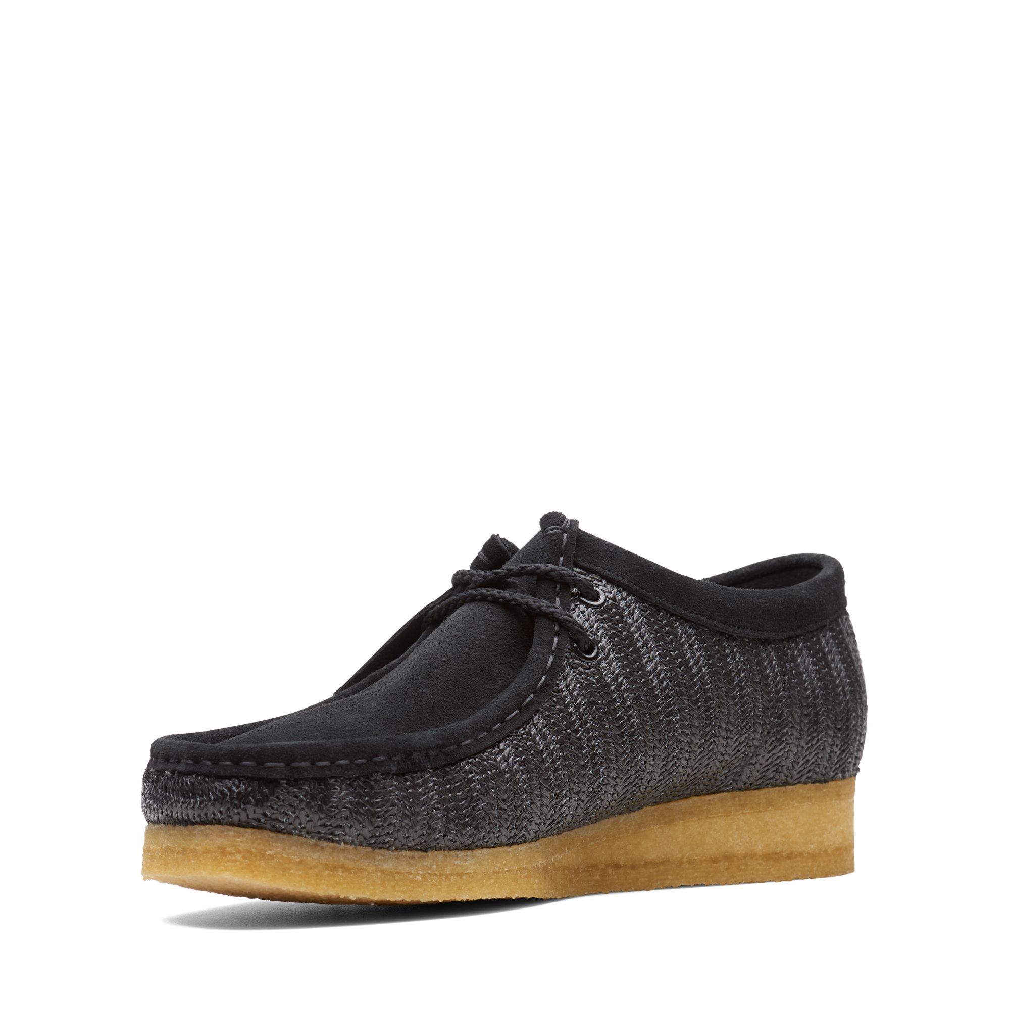 Men  Wallabee BLK Raffia Txt
