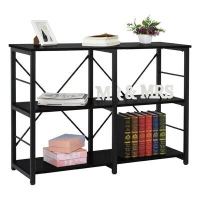 43.4'' Console Table 17 Stories Top Color/Base Color: Black Top/ Black Base