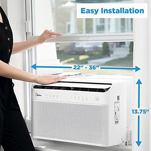 8,000BTU Window Air Conditioner w/5% Energy Saving, Smart Control, Alexa&Remote