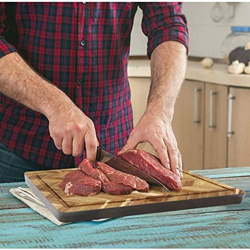 Groove Rectangle End Grain Chopping Serving Boards Wood Kitchen Cutting Board