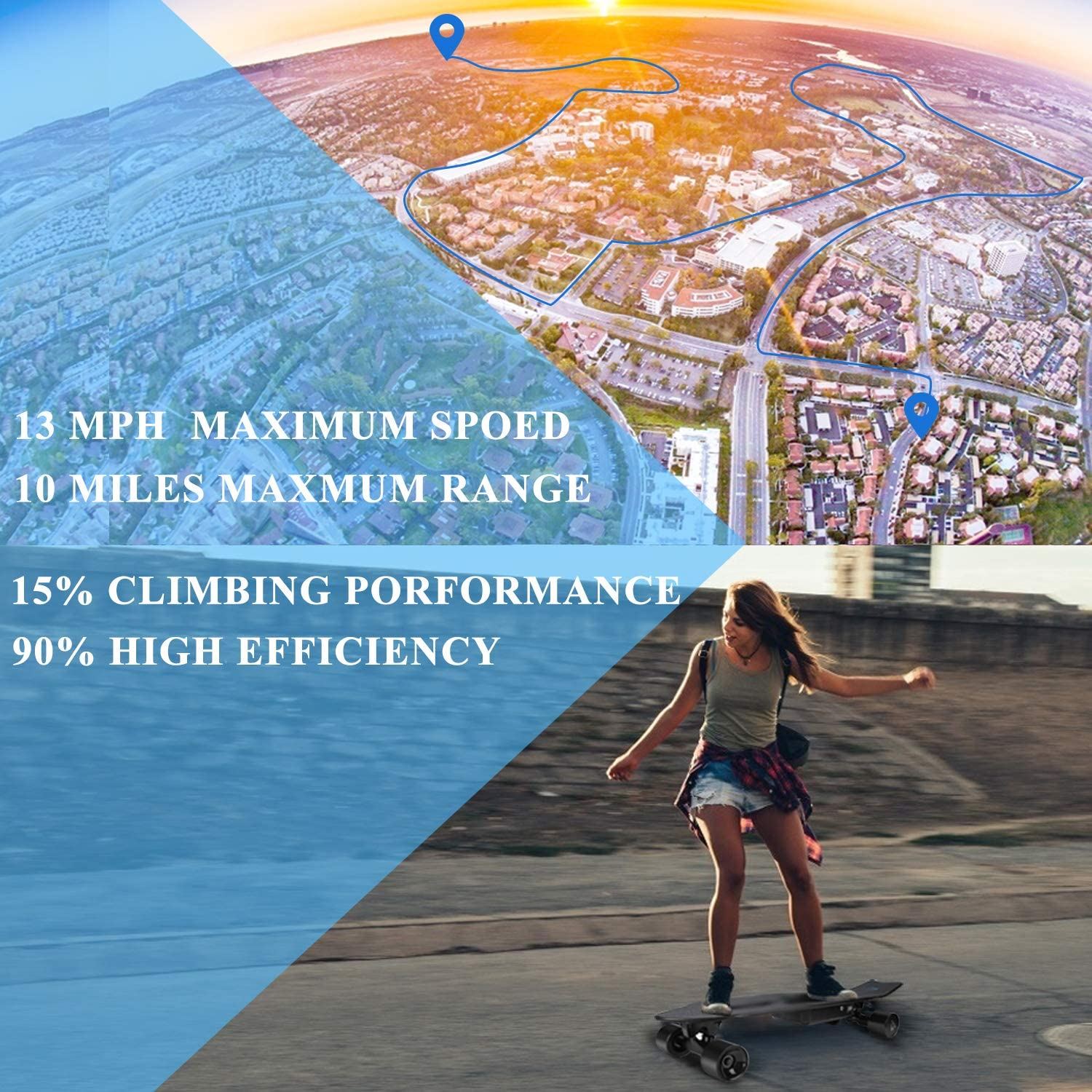 7 Layers Maple E Skateboard with Wireless Remote Control(US Stock)