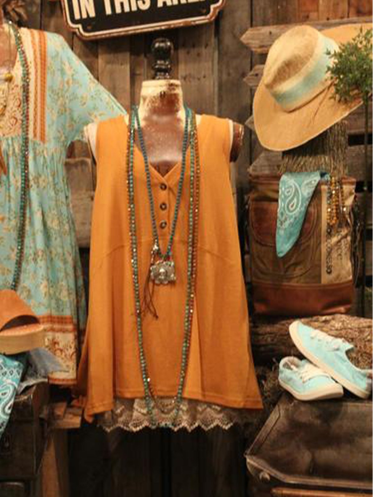 Brown Jersey V Neck Shift Vintage Shirts & Tops