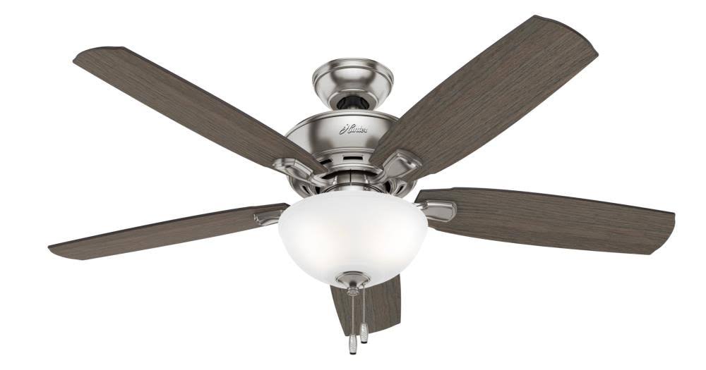 Hunter Creekside LED 52-in Brushed Nickel LED Indoor Ceiling Fan with Light Kit