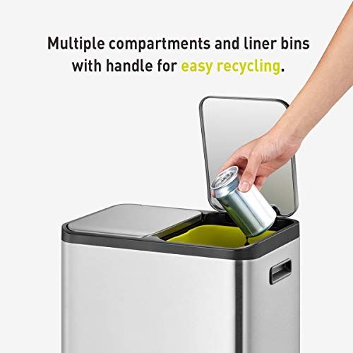 30L Dual Compartment Kitchen Recycle Trash Can