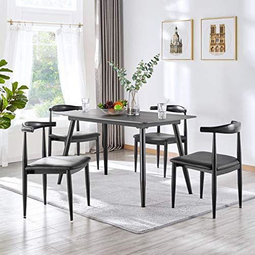 Dining Chairs Armless with Backrest Modern Kitchen Chairs Metal Legs