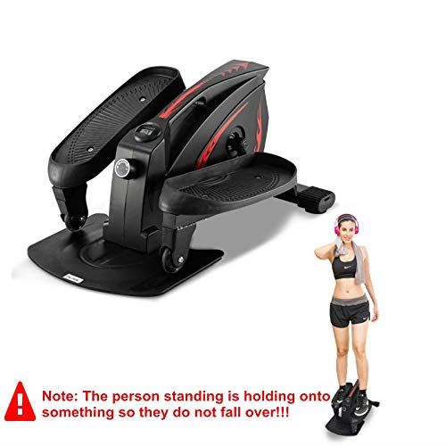 GREARDEN Under Desk Elliptical Machine, Mini Cycle Exercise Bike, Desk Elliptical Machine Trainer with Non-Slip Pedal- Black