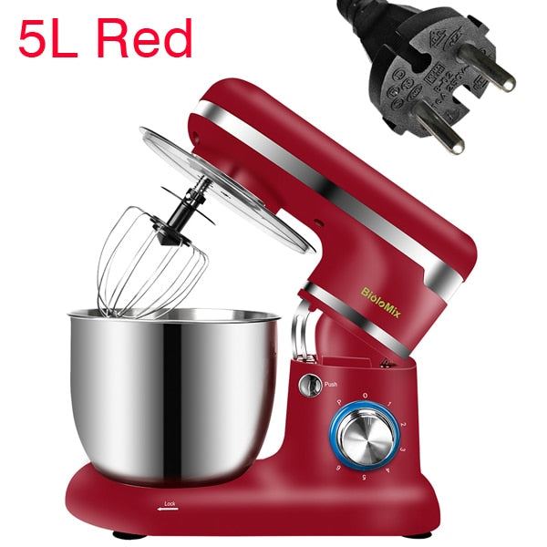 Stand Mixer Stainless Steel Bowl 6-speed Kitchen Food Blender Cream Egg Whisk Cake Dough Kneader