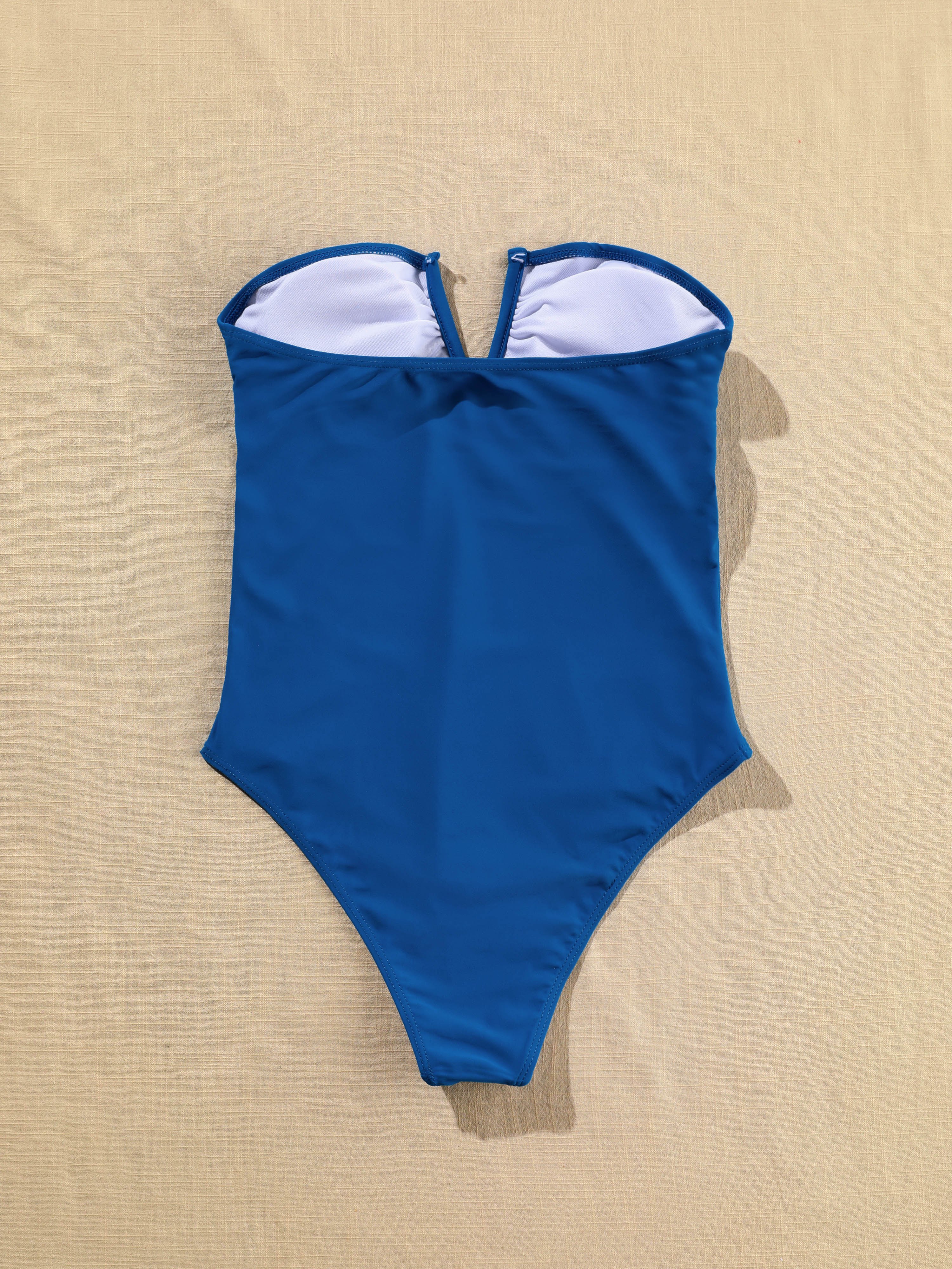 Off Shoulder V Notch One-Piece Swimwea