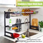 Kitchen Shelf Organizer Over Sink Dish Drying Rack Utensils Holder