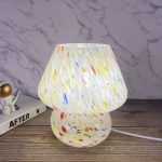 Glass Mushroom Table Lamp Living Room Bedroom Bedside Table Lamp