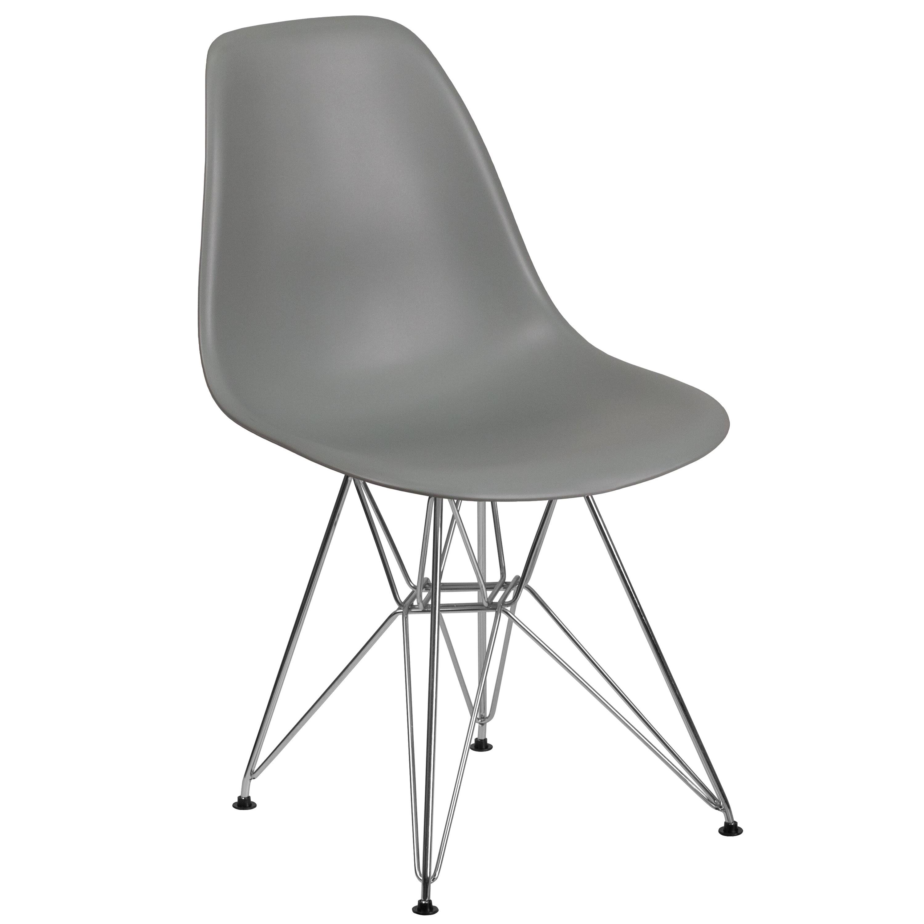 Flash Furniture Elon Series Black Plastic Chair with Chrome Base
