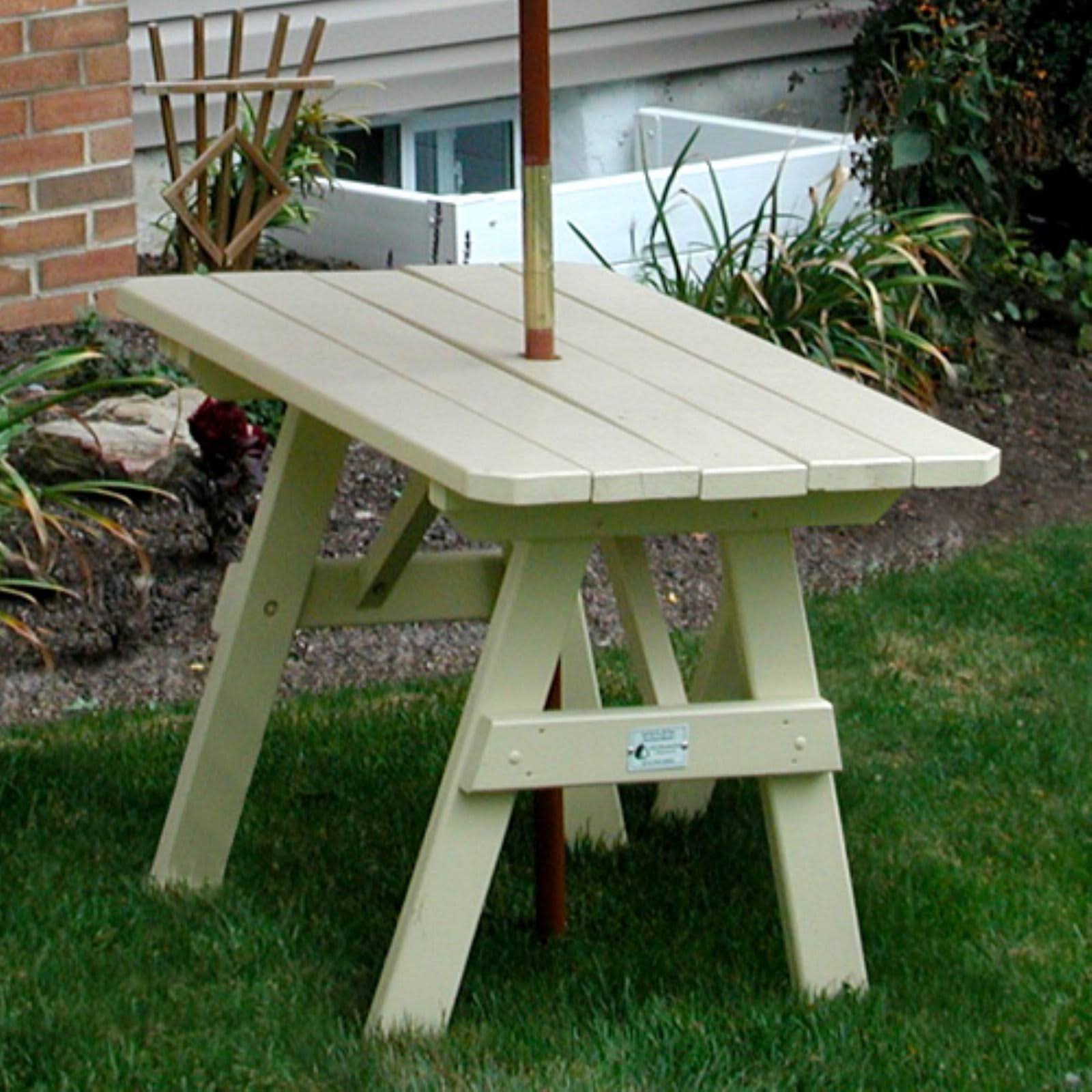A L Furniture Yellow Pine Traditional Picnic Table Unfinished