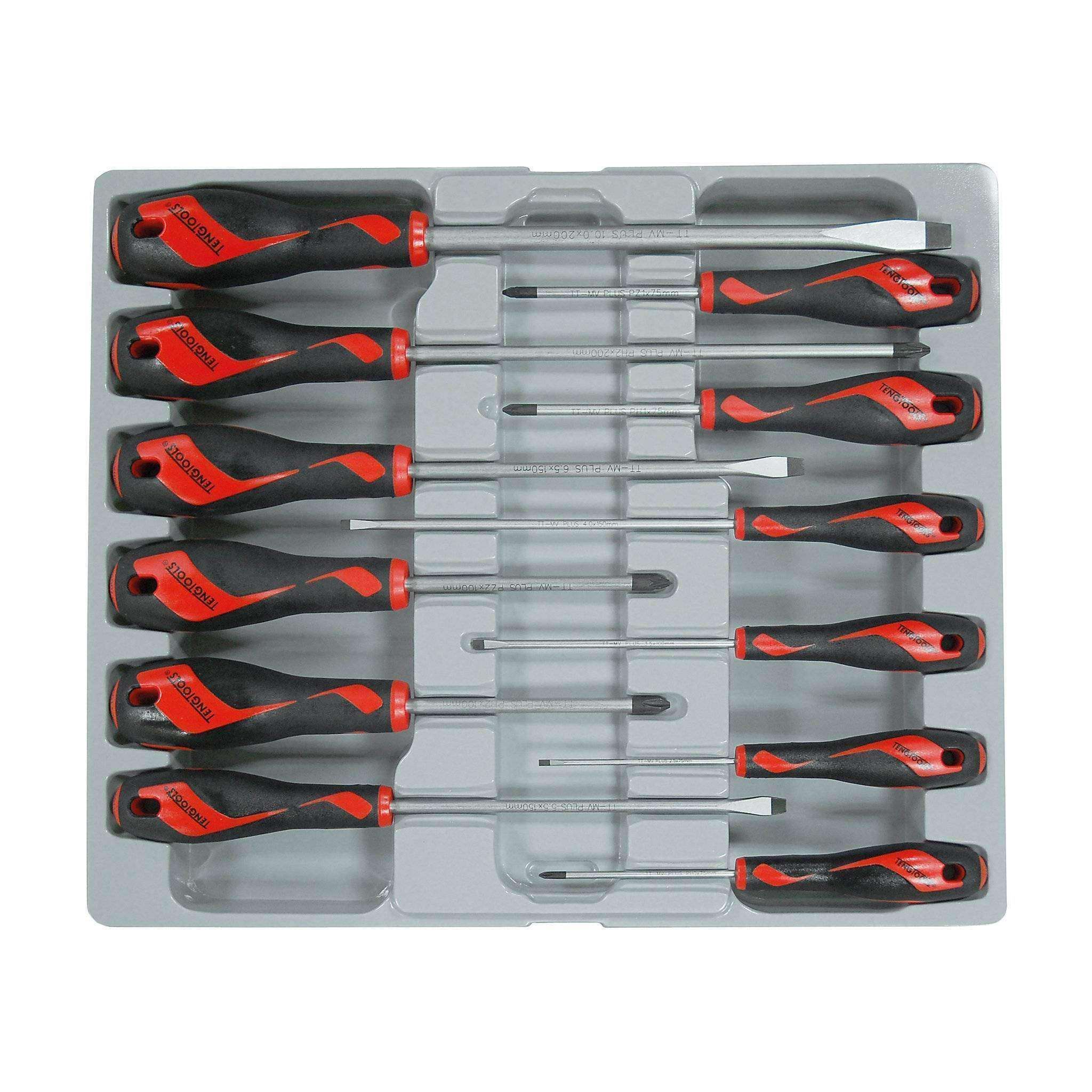 Teng Tools – 12 Piece Screwdriver Set (Flat,PH,PZ) – TEN-O-MD912N