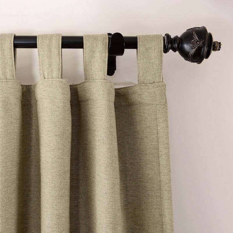 CUSTOM Olive Beige Sand Luxury Textured Faux Linen Curtain