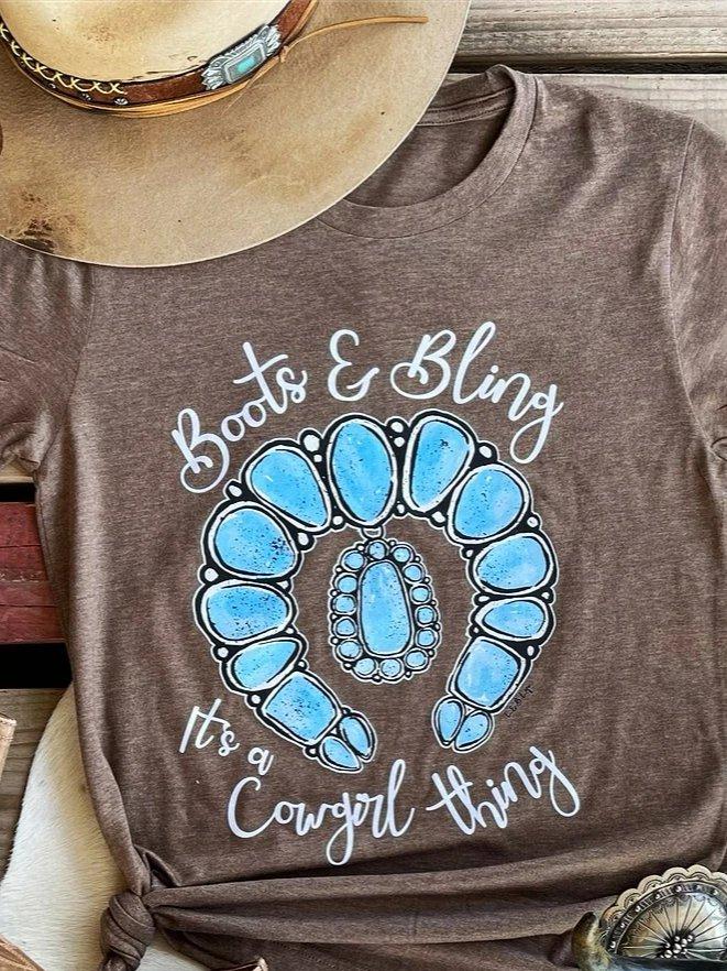 Short Sleeve Printed Vintage Letter Shirts & Tops