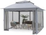 MASTERCANOPY Patio Gazebo Outdoor Pop Up Gazebo with Mesh Walls (11脳11 Gray)