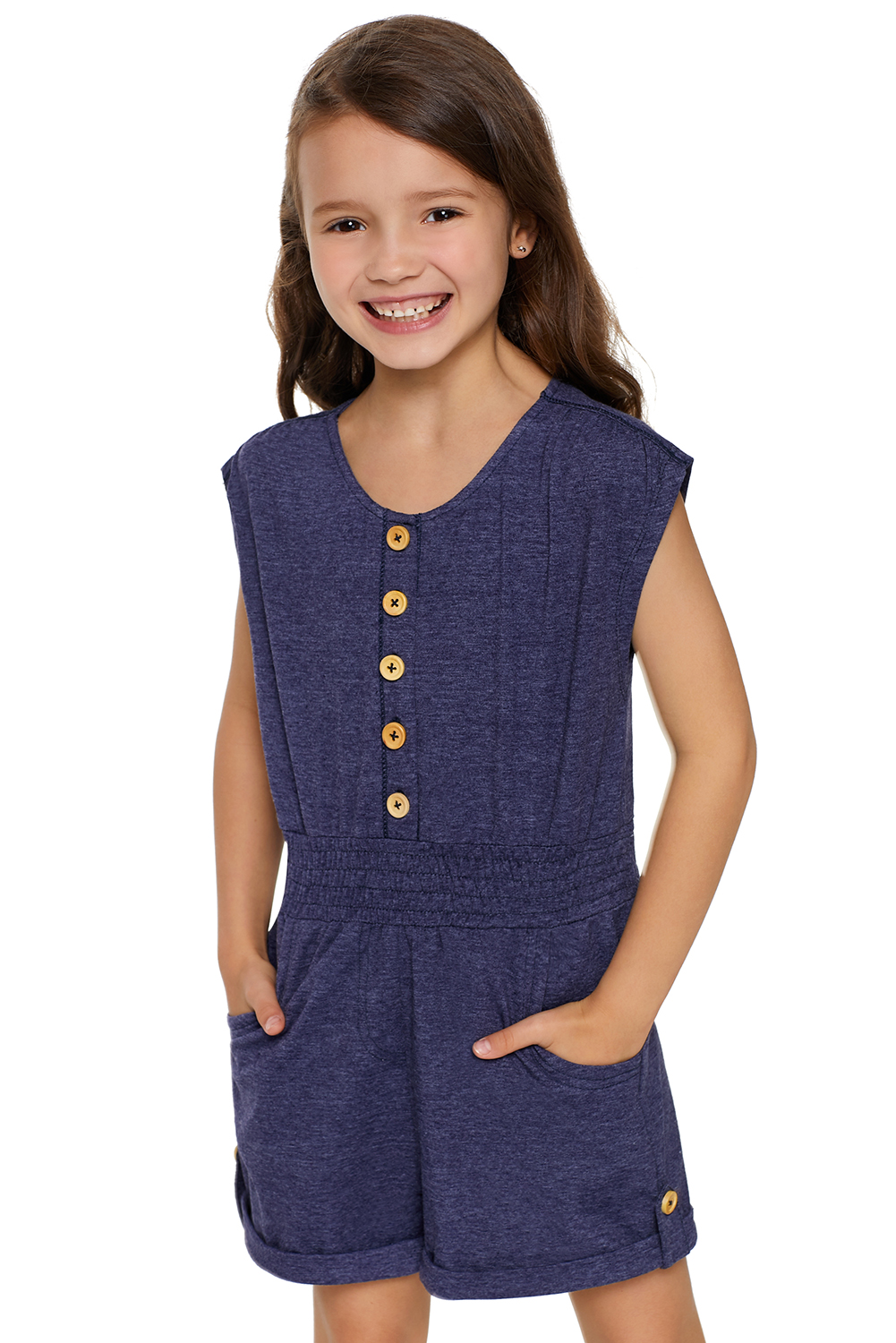 Blue Little Girls Cassie Romper