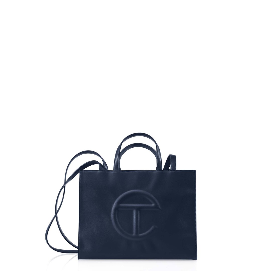 Medium Navy Shopping Bag