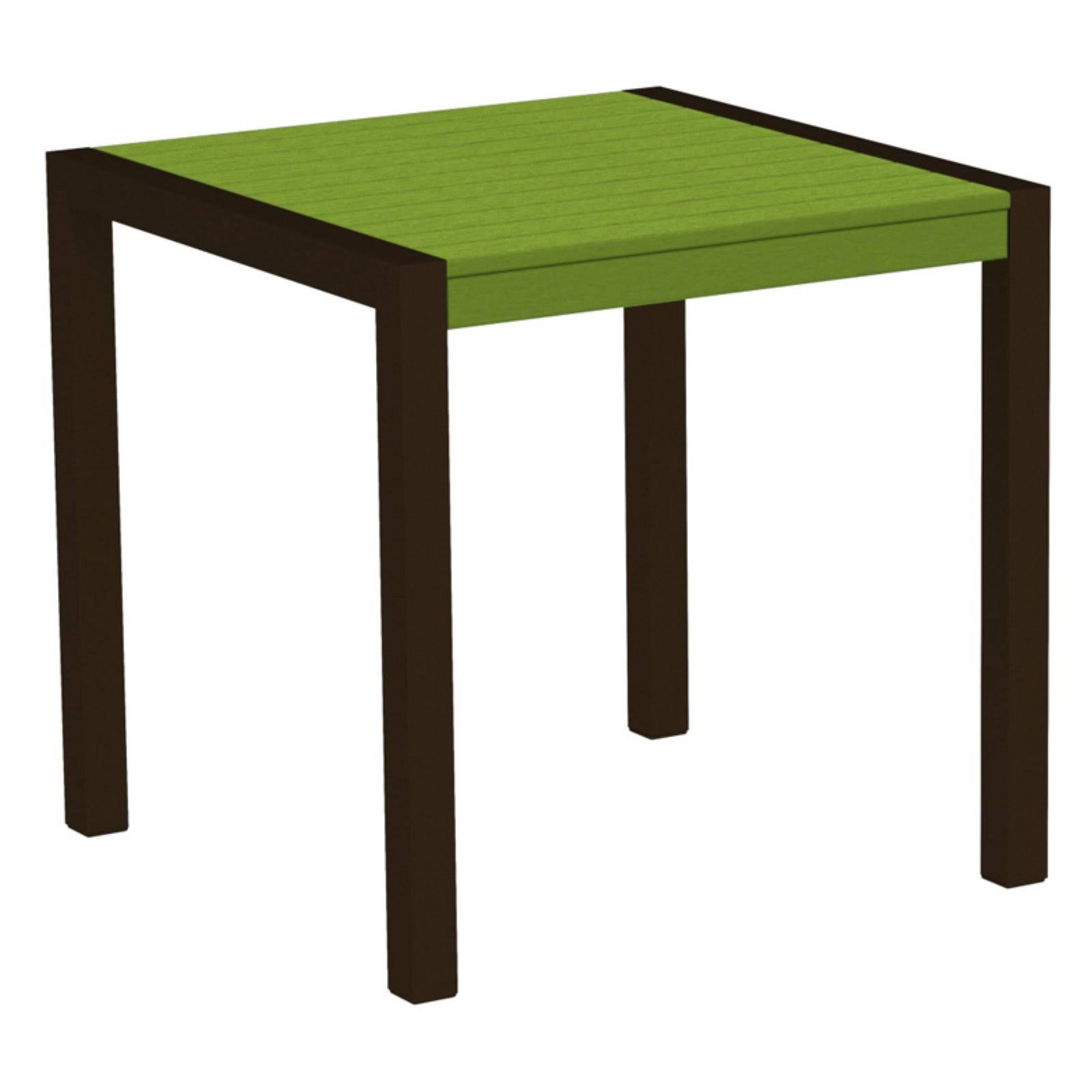 POLYWOOD Mod 30x22 Dining Table - Textured Silver - Slate Grey