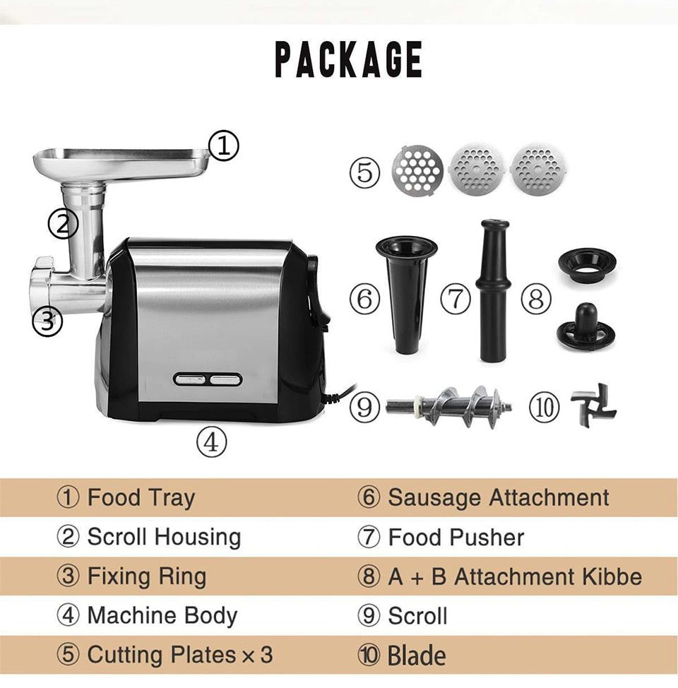 Electric Meat Mincer Machine Multifunction Meat Grinder with Knife parts Sausage Maker