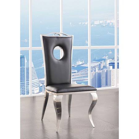Daciye Cyrene Side Chair (Set-2) in PU Stainless Steel 62078-62078, Size: 1143.00*711.20*508.00mm