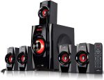 Befree Sound 5.1 Channel Surround Sound Bluetooth Speaker System- Red
